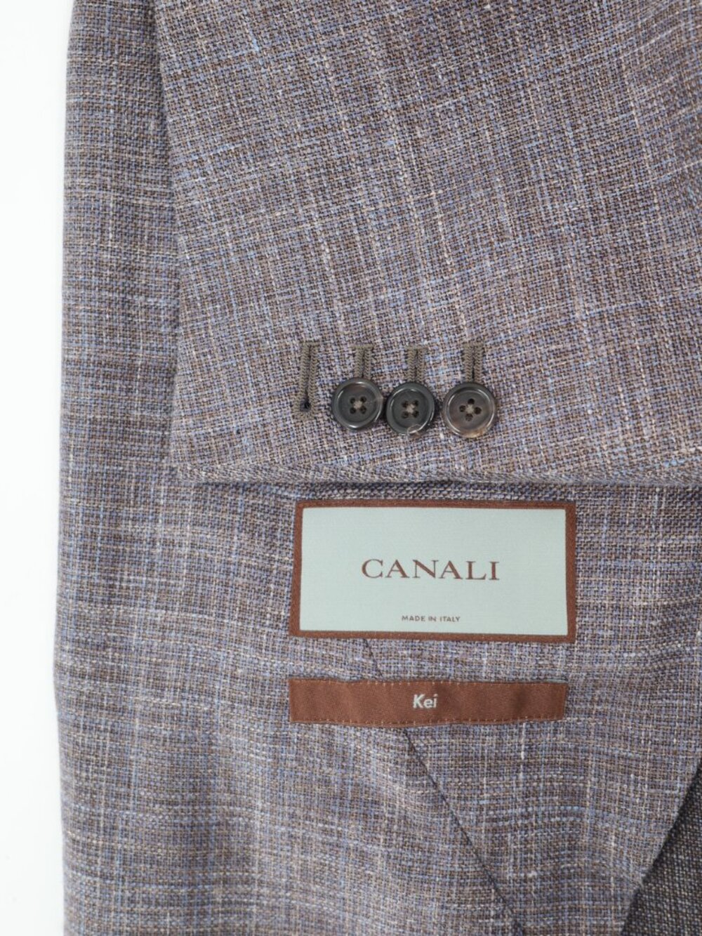 Canali Kei Sport coat mens 52R Slim Wool Silk Linen Unstructured gray with blue